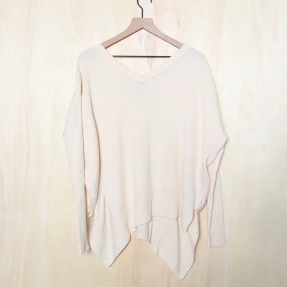 ALLSAINTS Keld V-Neck Merino Wool Ribbed Sweater Cream Size Small - Picture 3 of 5